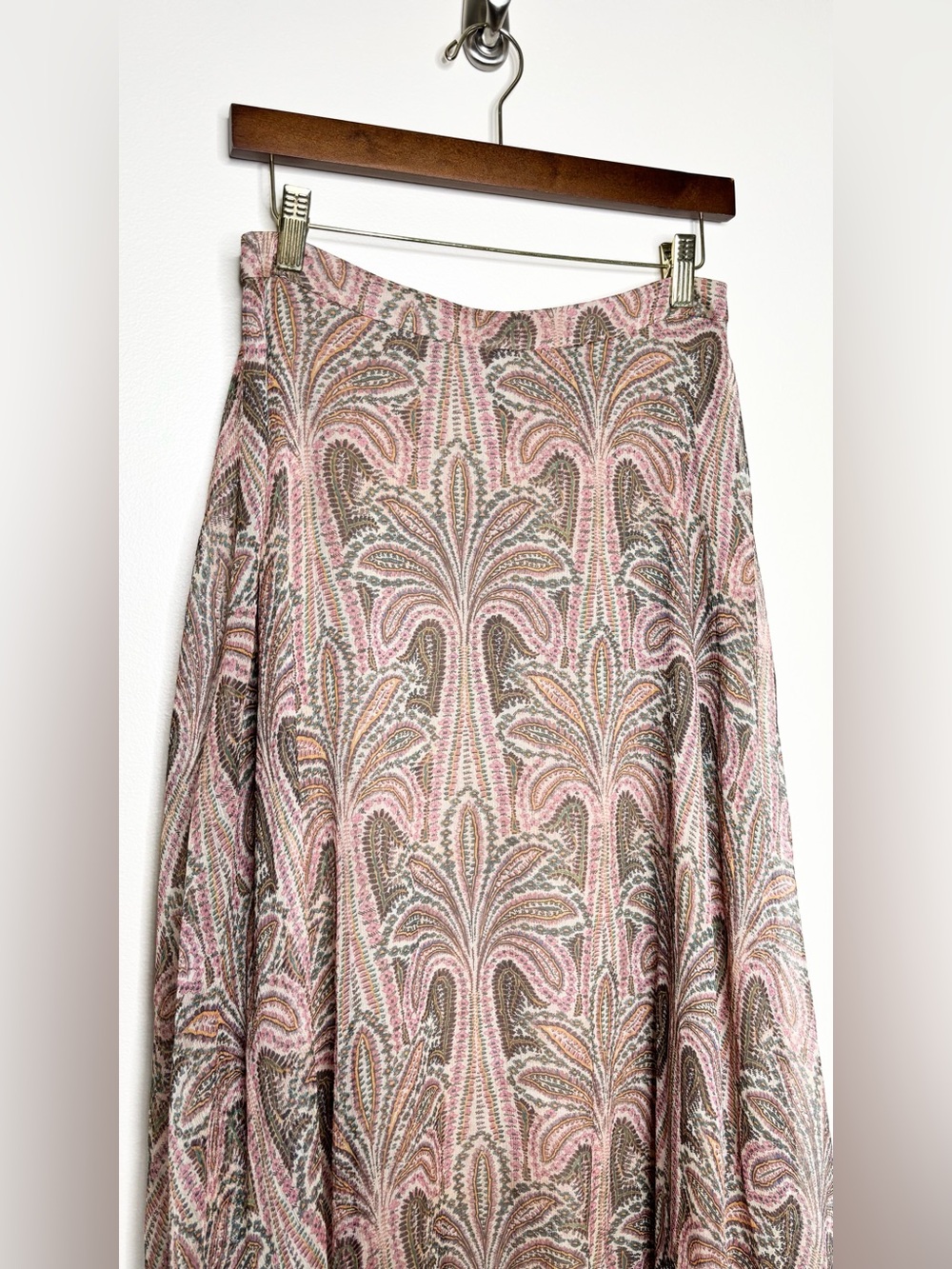 Etro Printed Silk Paisley High-Low Maxi Skirt IT 44 US 8 NWT - Picture 10 of 14